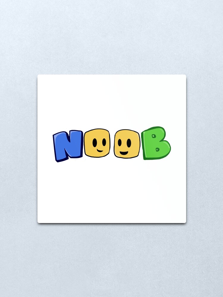 Noob Blockheads Roblox Logo Metal Print By Stinkpad Redbubble - noob logo roblox