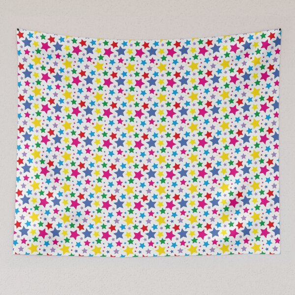 Item preview, Bright rainbow star print designed and sold by LittleBettyMakes.
