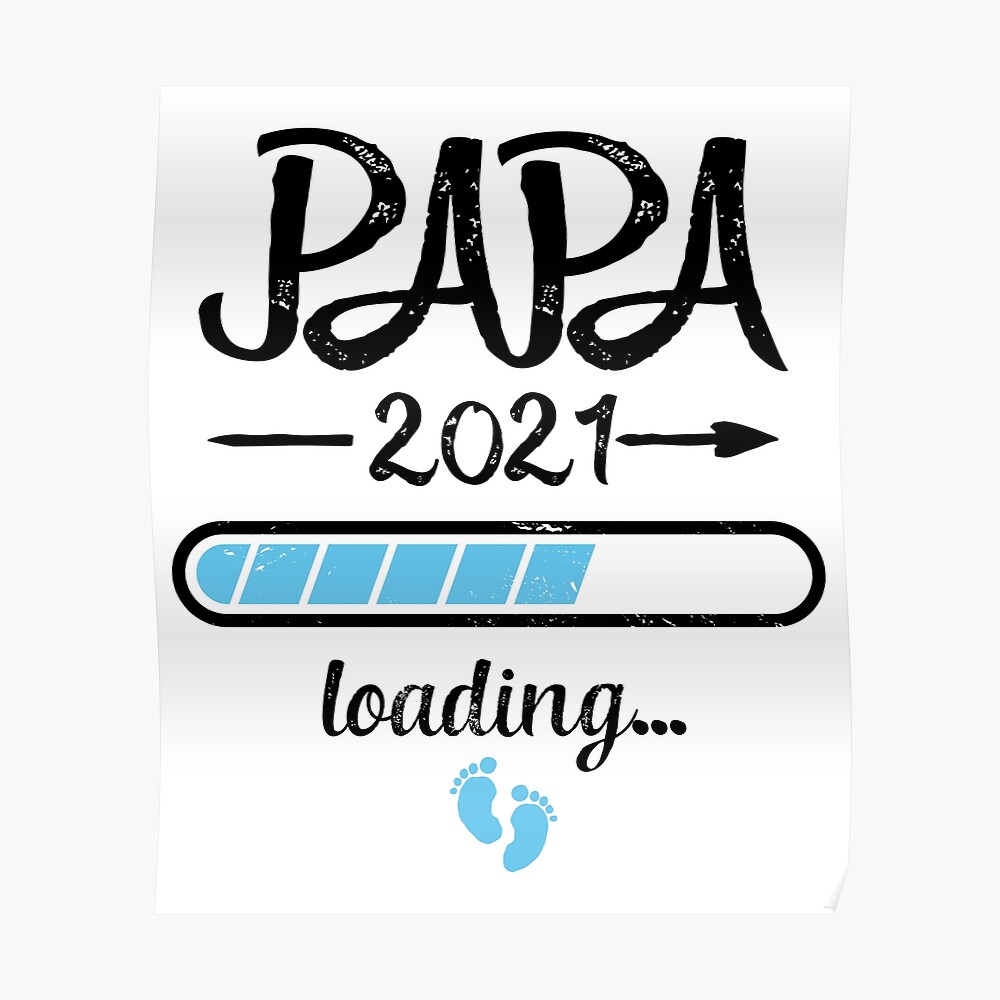 Papa 21 Loading Pregnancy Father Birth Sticker By Tombasquiaty Redbubble