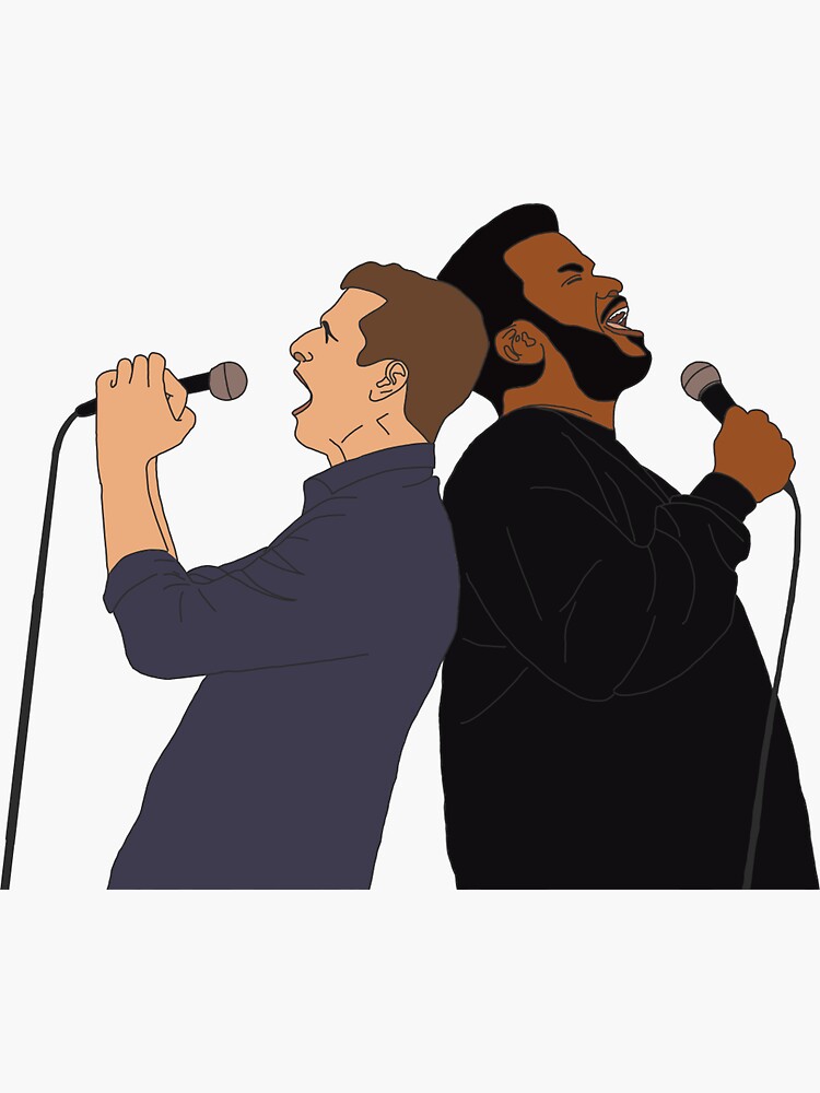 "Jake Peralta and Doug Judy karaoke " Sticker for Sale by emmatams