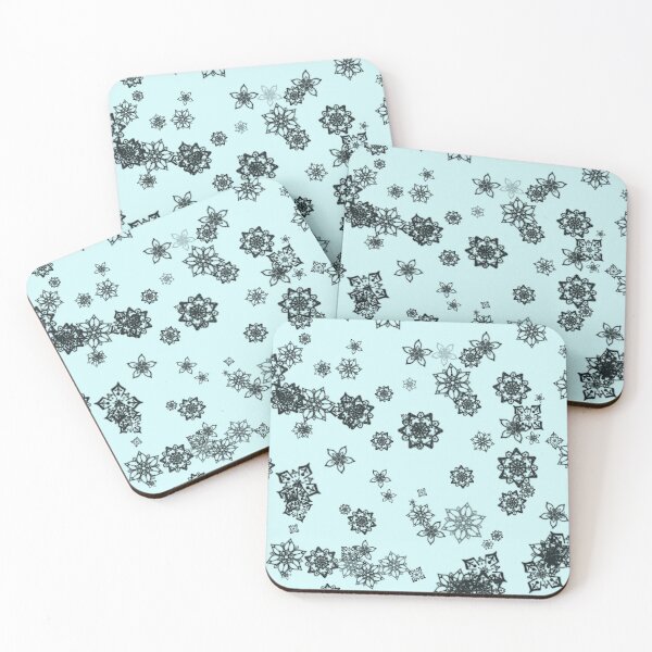 Item preview, Blue and Black Floral and Mandala art pattern designed and sold by Crazy-art-land.