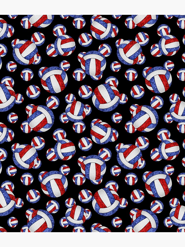 Thumbnail 3 of 3, Backpack, Red white and blue volleyballs pattern designed and sold by katzdzynes.