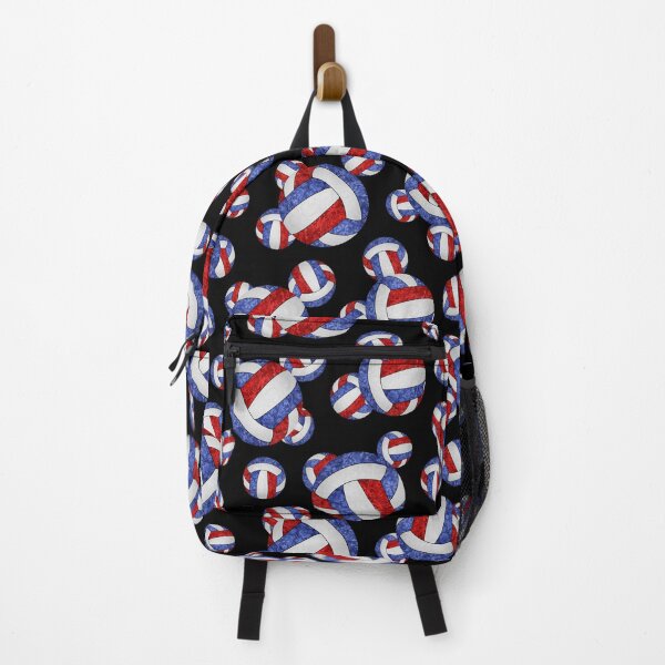 Red white and blue volleyballs pattern Backpack