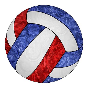 Artwork thumbnail, Red white and blue volleyballs pattern by katzdzynes