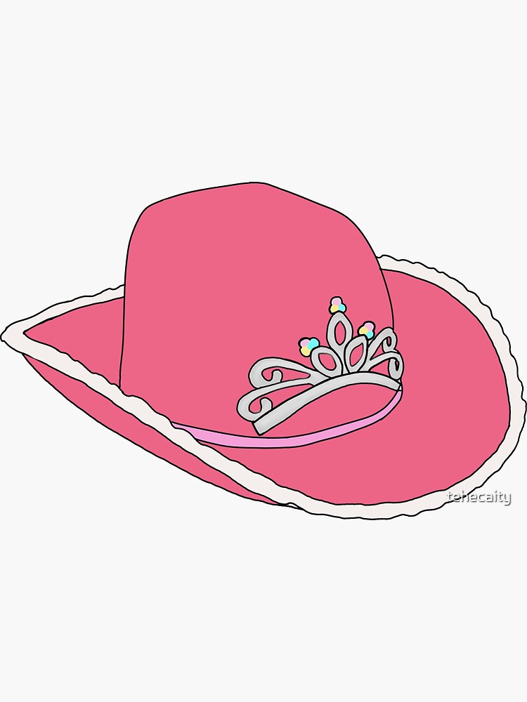 Pink Cowgirl Hat Sticker For Sale By Tehecaity Redbubble