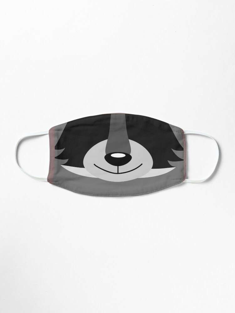 Racoon Face Mask By Goodvibesonly13 Redbubble   Ur,mask Flatlay Front,wide Portrait,750x1000 