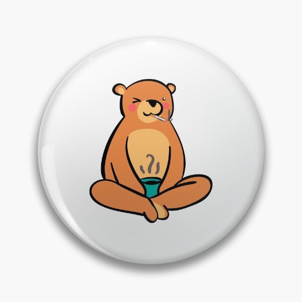 Item preview, Smoking bear drinks coffee for breakfast designed and sold by lsvds.