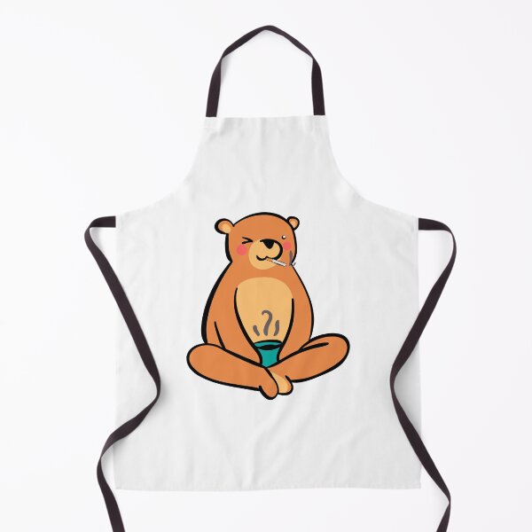 Item preview, Smoking bear drinks coffee for breakfast designed and sold by lsvds.