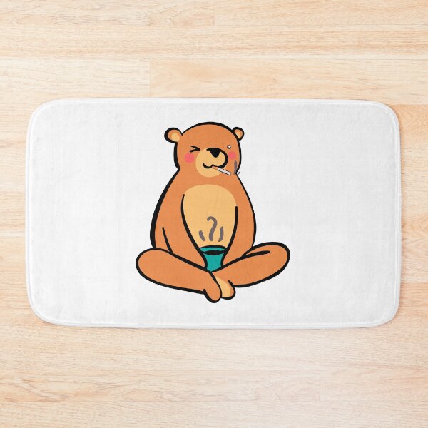 Item preview, Smoking bear drinks coffee for breakfast designed and sold by lsvds.