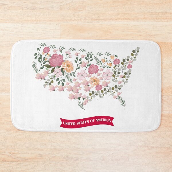 Item preview, America map Flowers designed and sold by Mohamedprf.