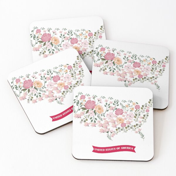 Item preview, America map Flowers designed and sold by Mohamedprf.