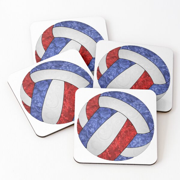 Item preview, Red white and blue volleyballs pattern designed and sold by katzdzynes.