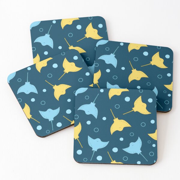 Item preview, Stingray pattern on dark blue background designed and sold by GulArt.