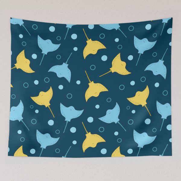 Item preview, Stingray pattern on dark blue background designed and sold by GulArt.