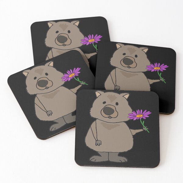 Item preview, Cute Wombat with Purple Daisy Flower designed and sold by Nature's Fancy.