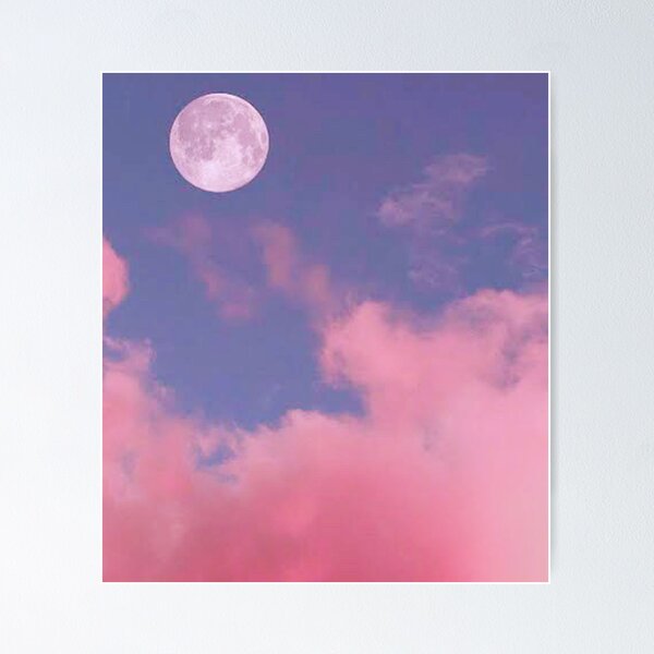 Pink fluffy soft clouds. Beautiful cloudy sky. Dream cloud of
