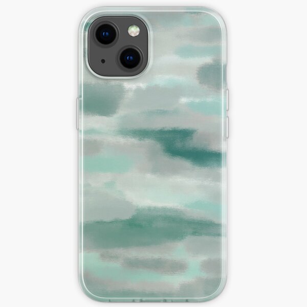 Abstract green brush strokes iPhone Soft Case