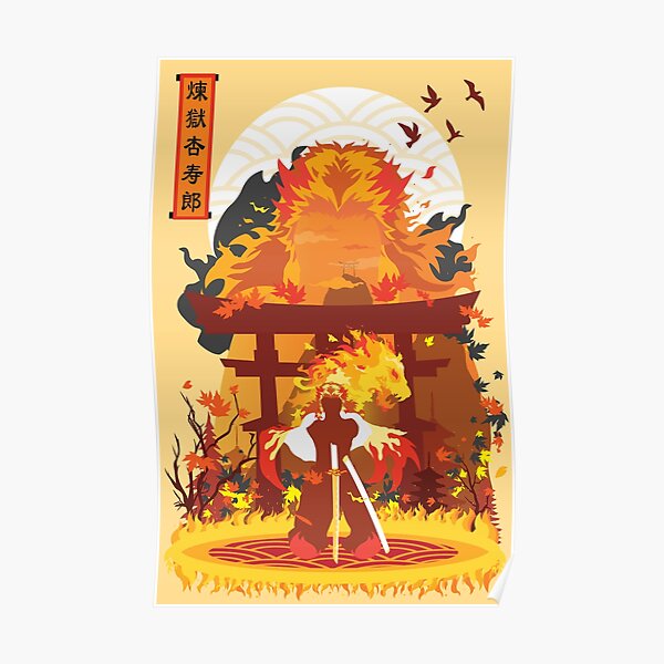 Imprimé minimaliste Kyojuro Rengoku Poster