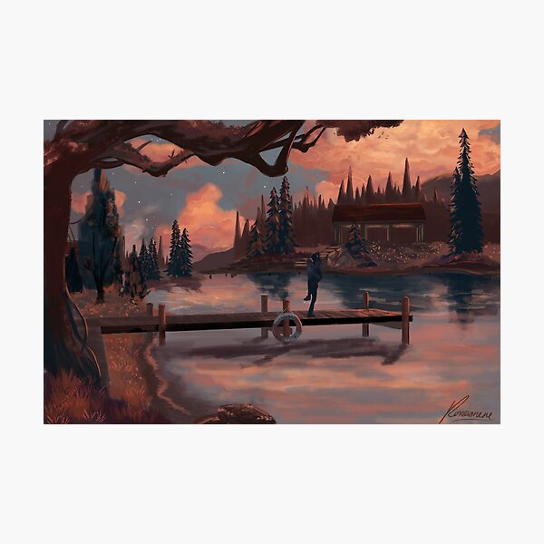Sunset by the docks Photographic Print
