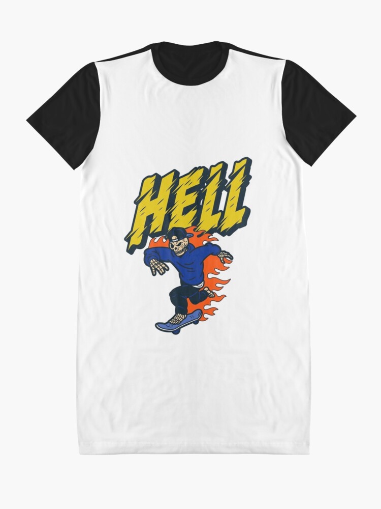 Alternate view of Skeleton Ride Skate Board, Graphic T-Shirt Dress
