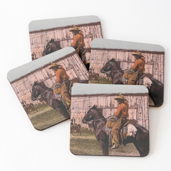 Item preview, Cowboy On Horseback Throwing A Lasso - Circa 1900 Photochrom designed and sold by warishellstore.