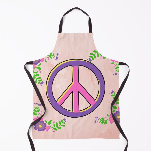 Item preview, Peace Sign in Pink and Purple with Retro Flowers designed and sold by Craftdrawer.