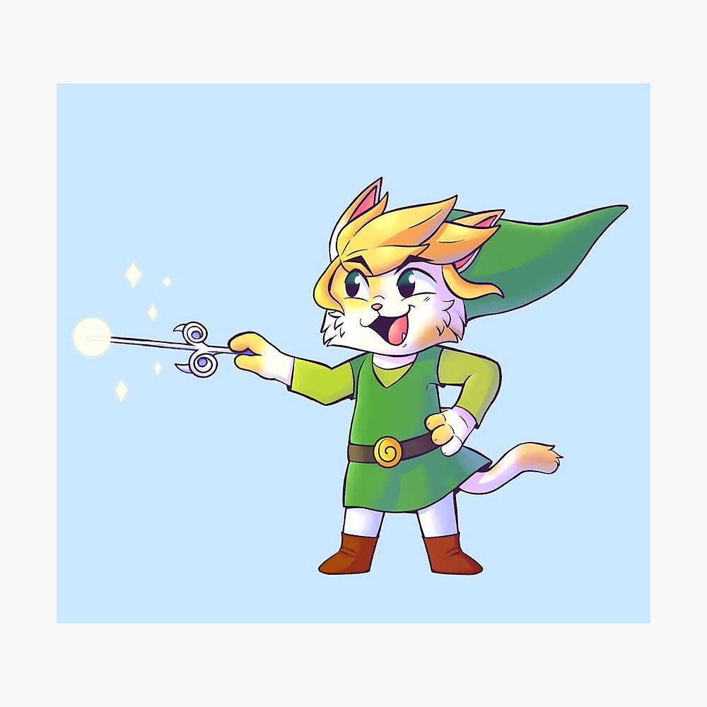 Cat Toon Link Metal Print By Cakepopbop Redbubble