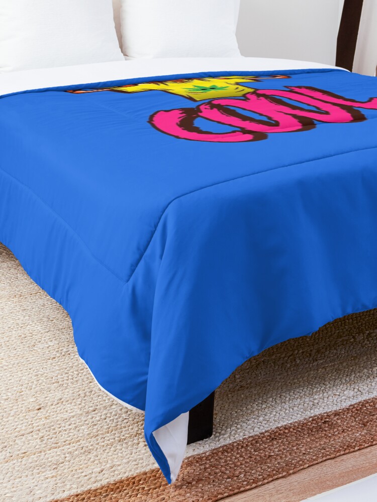 Alternate view of Cool Skeleton Skater With a Marijuana T-shirt Comforter
