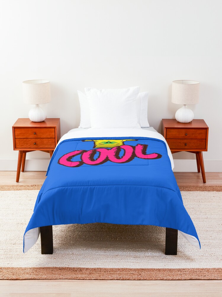 Alternate view of Cool Skeleton Skater With a Marijuana T-shirt Comforter