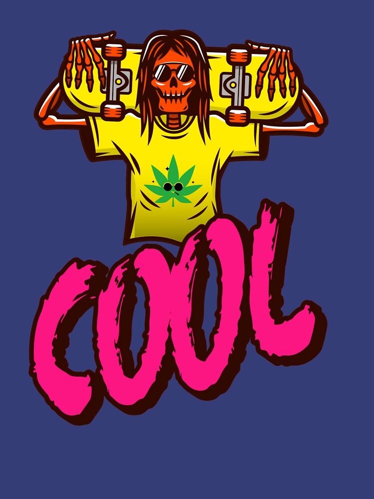 Cool Skeleton Skater With a Marijuana T-shirt by ds-4