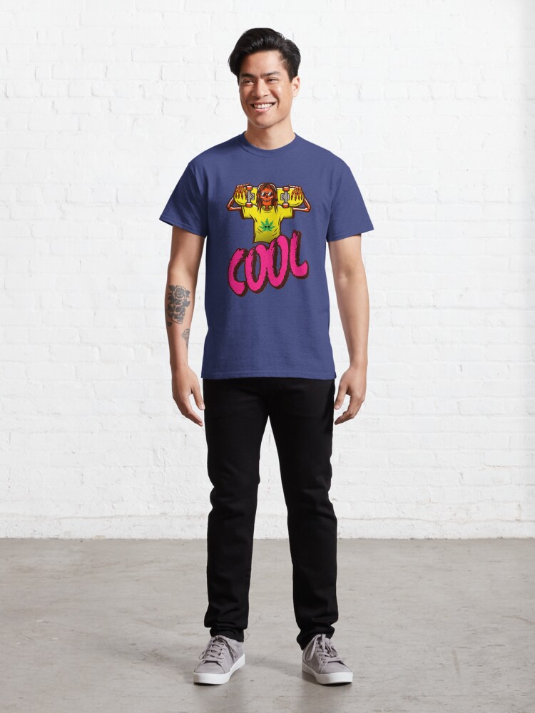 Alternate view of Cool Skeleton Skater With a Marijuana T-shirt Classic T-Shirt