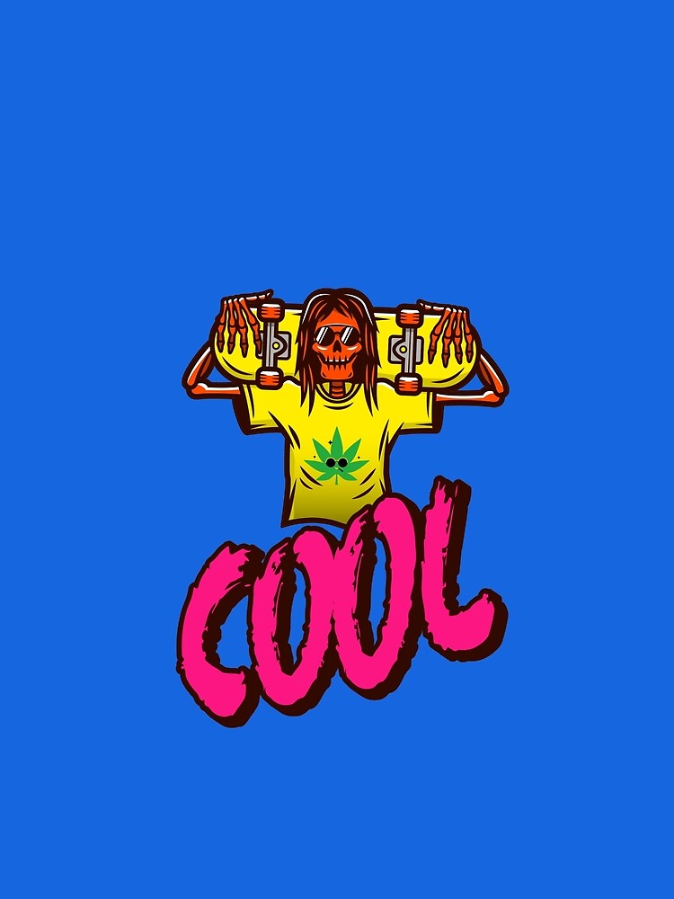 Cool Skeleton Skater With a Marijuana T-shirt by ds-4