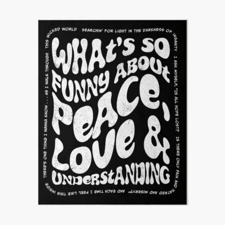 Peace Love and Understanding Elvis Costello Art Board Print