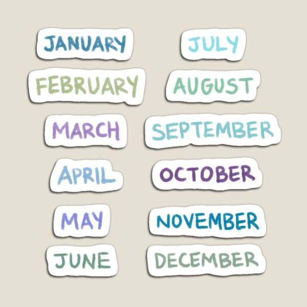 Item preview, Months of the Year designed and sold by frumiosity.
