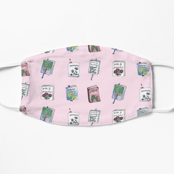 Jane Austen Books with Flowers! Flat Mask