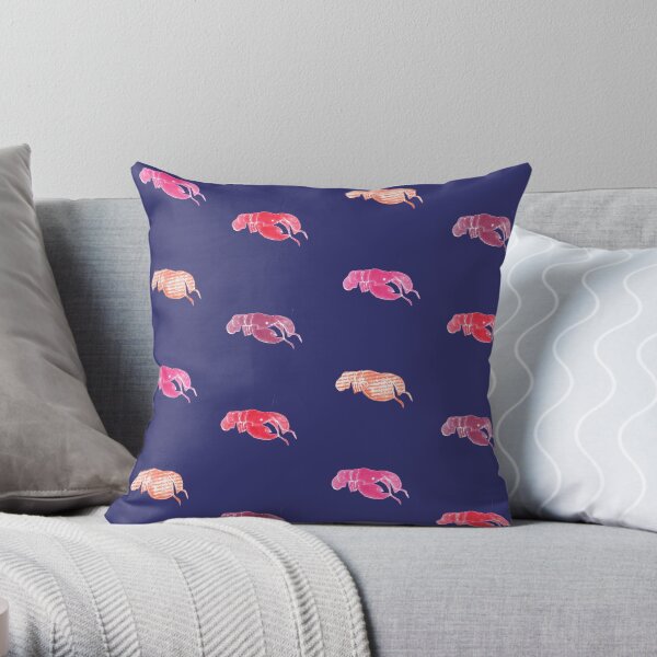 lino lobster Throw Pillow