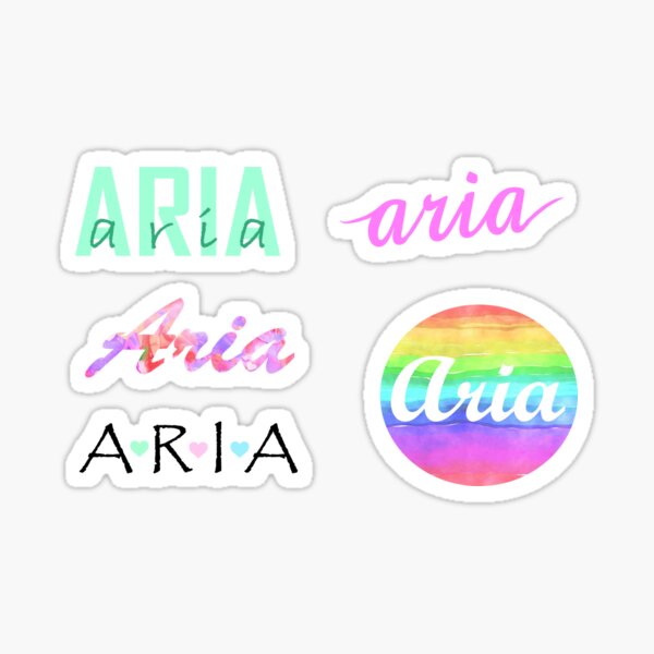 Item preview, Aria name stickers pack designed and sold by tshirtsmash.