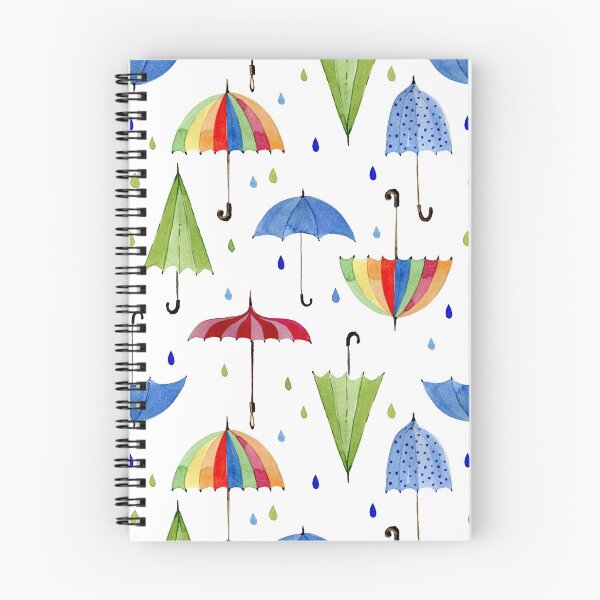 Item preview, Watercolor colours umbrellas and Rain pattern  designed and sold by TatianaKa.