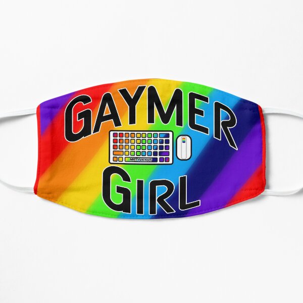 Rainbow Gaymer Girl Keyboard Righty Mouse Logo Flat Mask