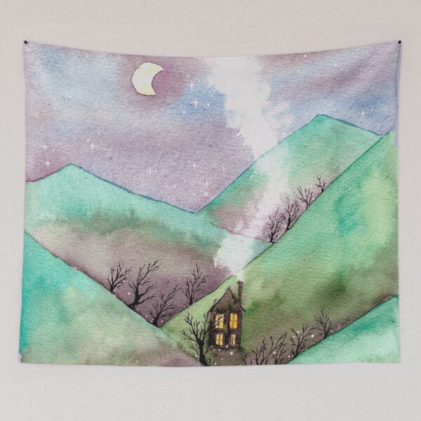 Item preview, Mountain Hut designed and sold by María Casas Watercolour Designs.