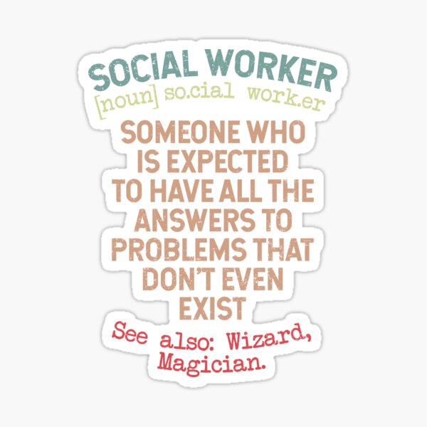 Vintage Definition Social Worker Sticker