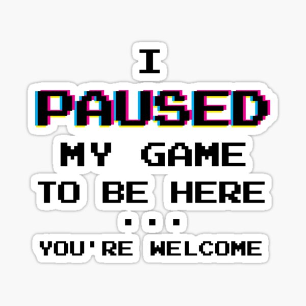 I Paused My Game You're Welcome Funny Geek Gamer T-Shirt Sticker
