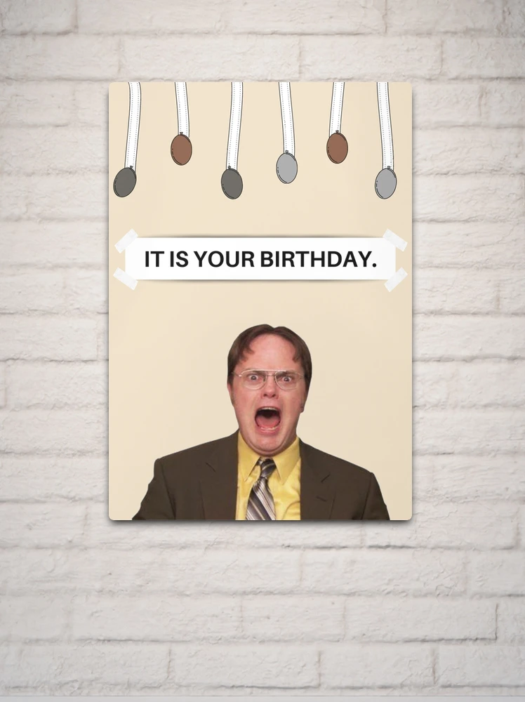 Dwight Schrute Meme Birthday Metal Print for Sale by bubblytank