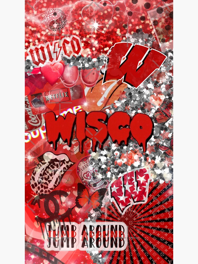 Wisco Collage Sticker By Ashleighg13 Redbubble