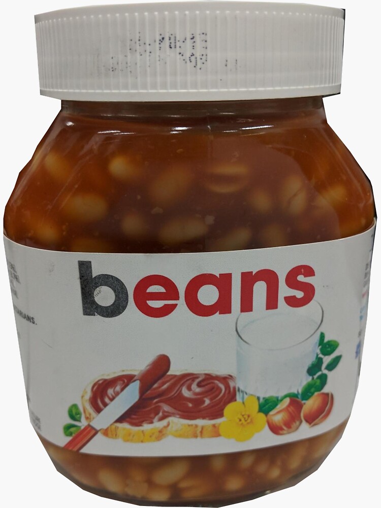 "cursed image, beans in a jar" Sticker for Sale by NikolaMio Redbubble