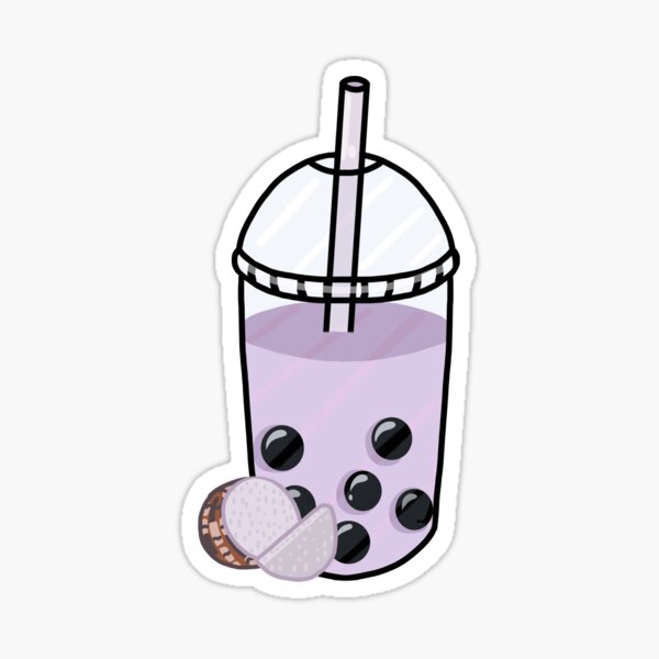Vista previa del artículo con la obra «Té de burbujas de taro», diseñado y vendido por BobaPuma.