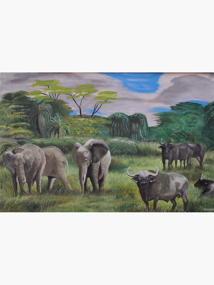 "Nairobi Kenya Oil Painting" Sticker for Sale by IslandArt Redbubble