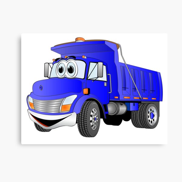 "Blue Cartoon Dump Truck" Canvas Print by Graphxpro | Redbubble