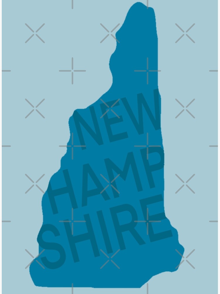 Disover Two Tone New Hampshire State Word Art - Blue Premium Matte Vertical Poster