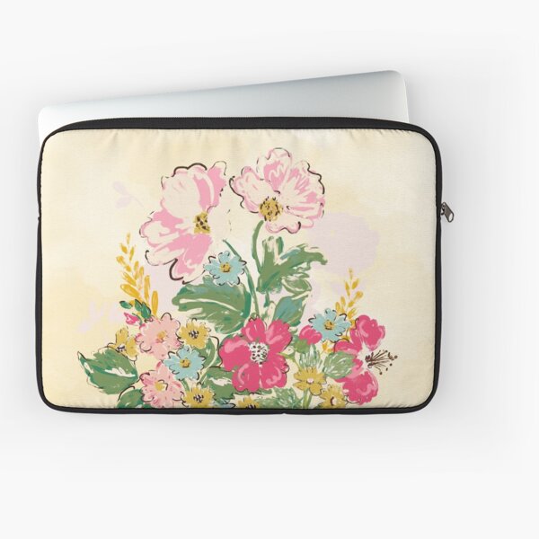 Whimsical Flowers, Hand Painted, Bright & Cheerful by Terri Conrad Designs Laptop Sleeve